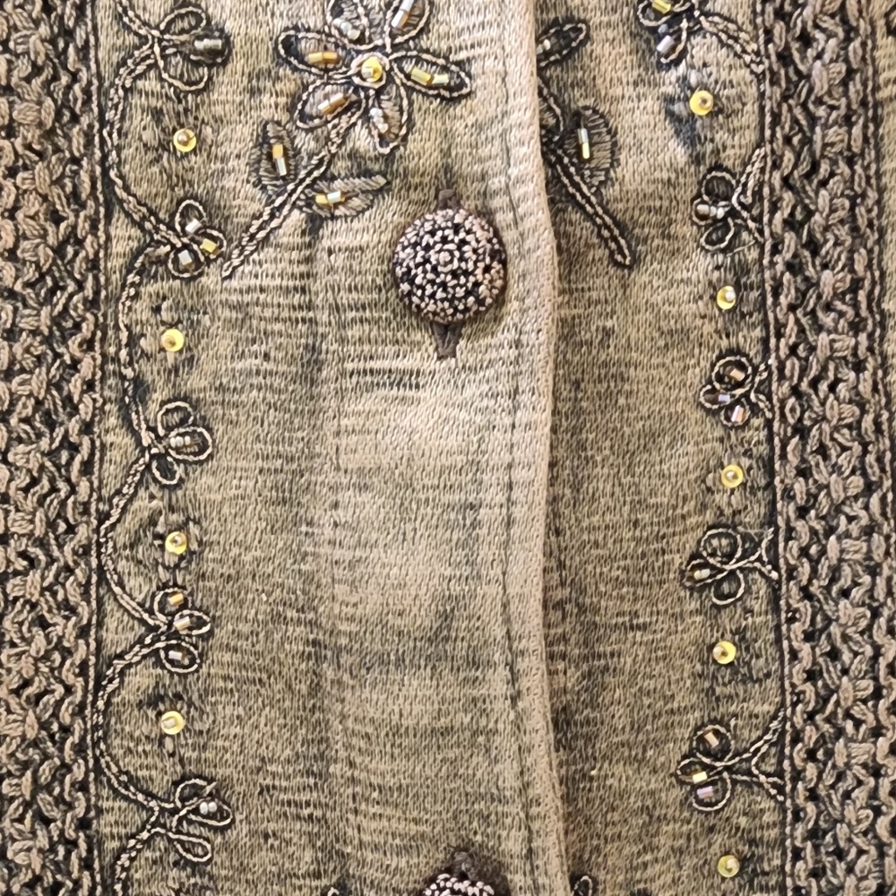 Flashback Embroidered Brown Jacket, Size Medium, … - image 4